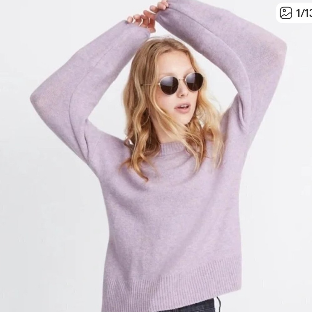 Madewell Soft purple heather Lilac Payton pullover Crew Neck Sweater